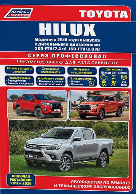 Toyota Hilux c 2015 г (рестайлинг с 2017 и 2020) серия Профессионал
