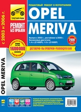 Opel Meriva с 2003 г / рестайлинг в 2006 г в цветных фотографиях